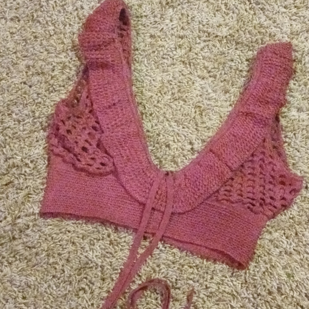 BCBG MaxAzria crochet crop top